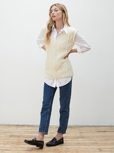 Aran Cable Knit Sleeveless Sweater#color_natural$women
