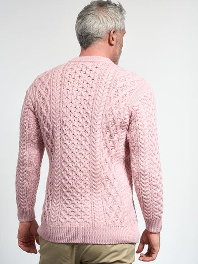 Mens Aran Sweater#color_pastel-pink$men