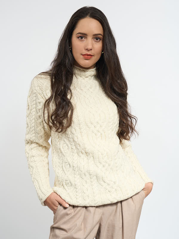 Super Soft Wool Roll Neck Sweater#color_natural$women