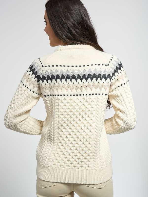 Ladies Aran Sweater#color_natural$women
