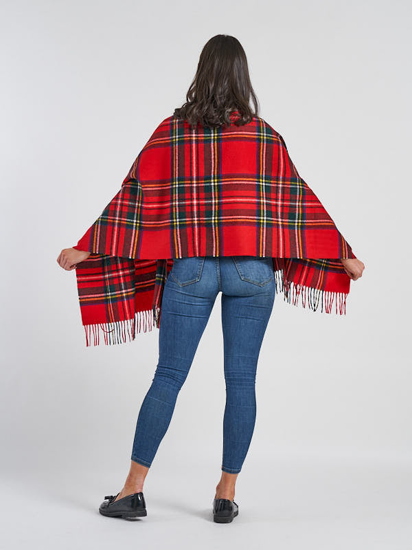 Wool Blanket Scarf in Stewart Tartan #color_royal-stewart