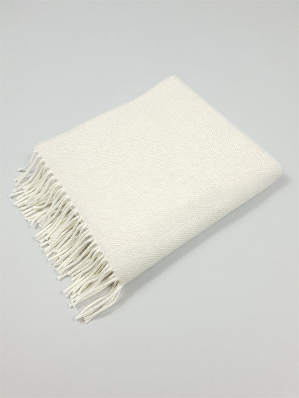 Wide wool cashmere scarf#color_linen