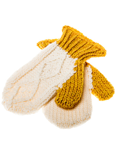 Child's Aran Knit Mitten#color_mustard