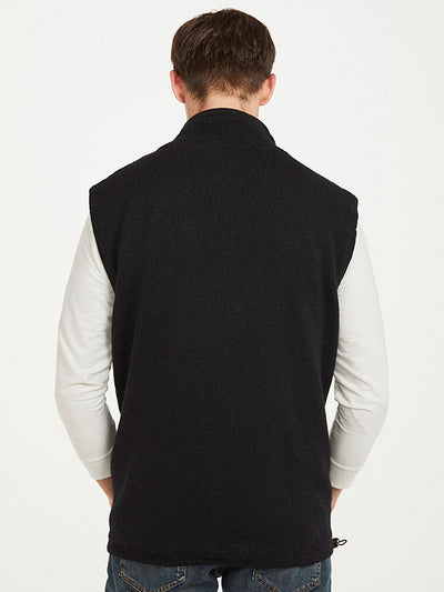 Mens Lined Wool Gilet Made in Ireland#color_black