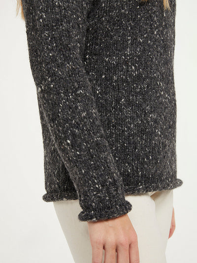 Donegal Wool Roll Neck Sweater#color_dark-grey$women