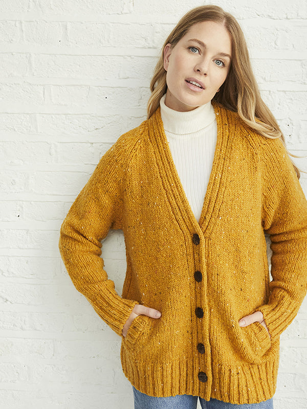 Donegal Wool Button Cardigan#color_mustard