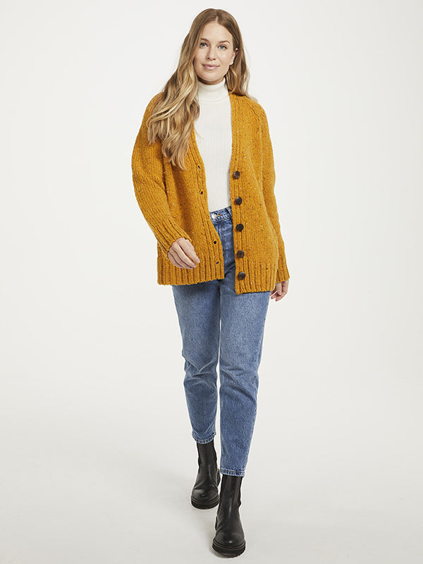 Donegal Wool Button Cardigan#color_mustard$women