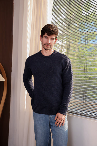 Mens Merino Crew Neck Sweater#color_navy-bay