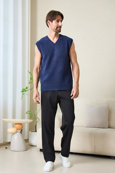 Mens Donegal Merino Vest#color_navy-bay