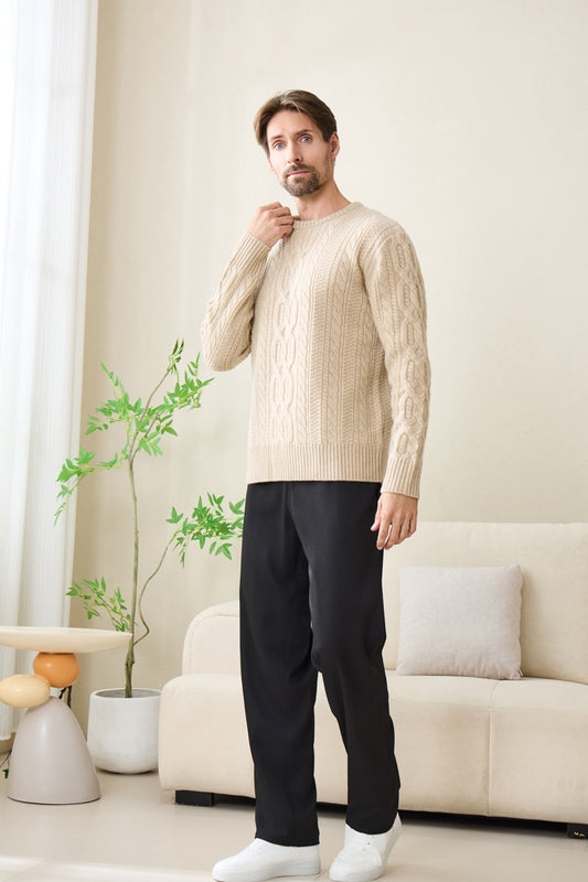 Sean Crew Neck Cable Sweater