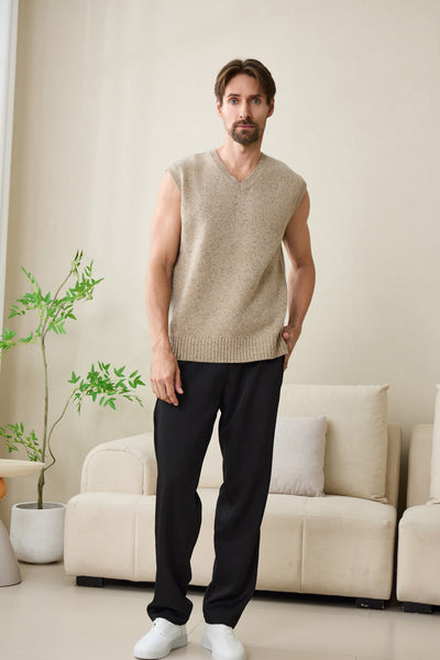 Mens Donegal Merino Vest#color_ryewater