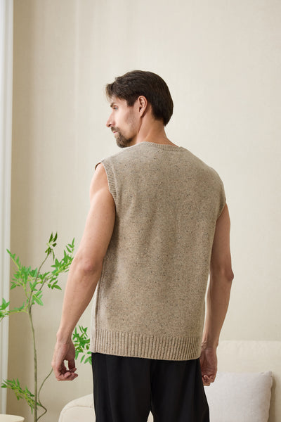Mens Donegal Merino Vest#color_ryewater