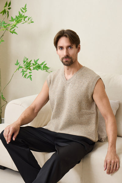 Mens Donegal Merino Vest#color_ryewater