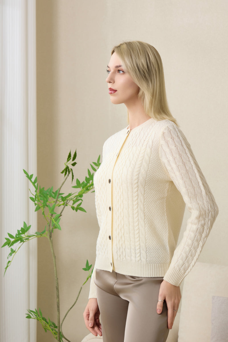 Astra Round Neck Button Cardigan