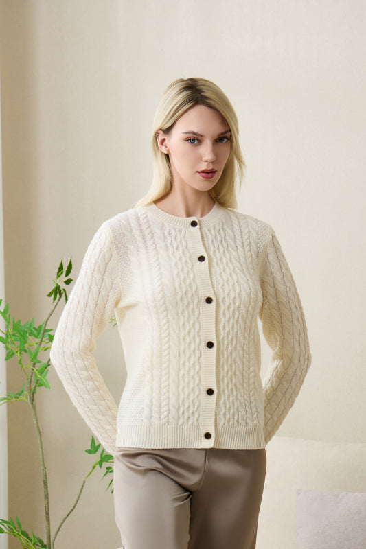 Astra Round Neck Button Cardigan