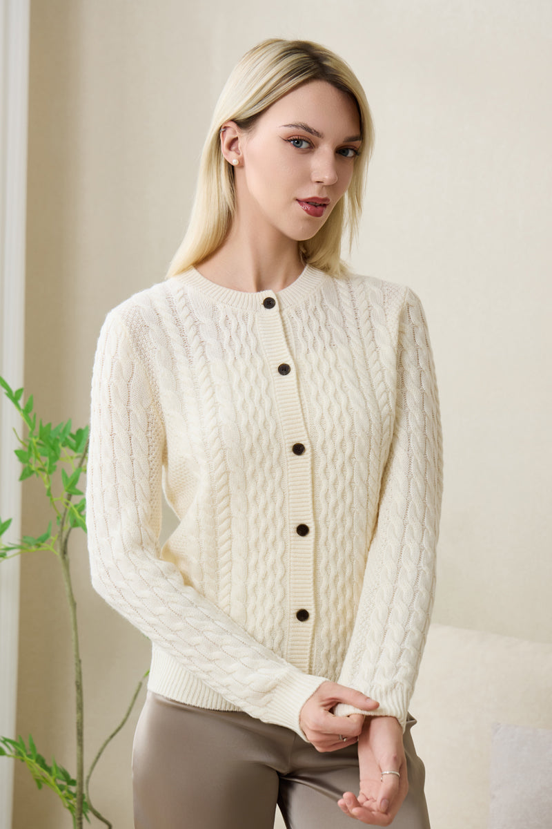 Astra Round Neck Button Cardigan