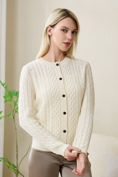 Astra Round Neck Button Cardigan