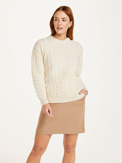 Ladies Aran Sweater#color_natural