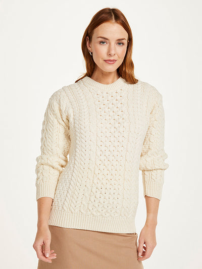 Ladies Aran Sweater#color_natural