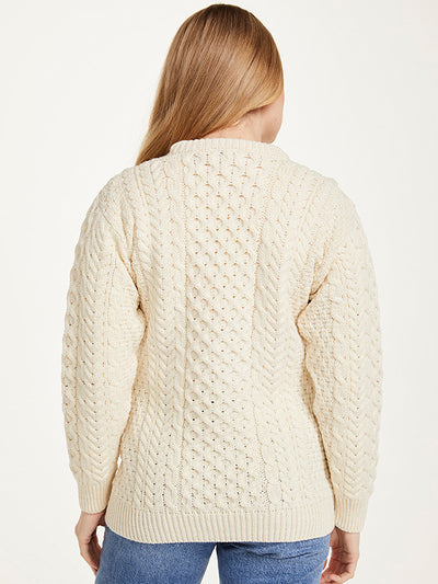 Ladies Aran Sweater#color_natural