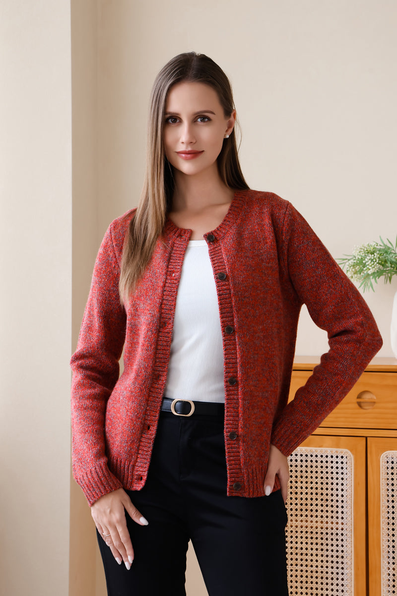 Merino Twill Button Cardigan#color_red-elm