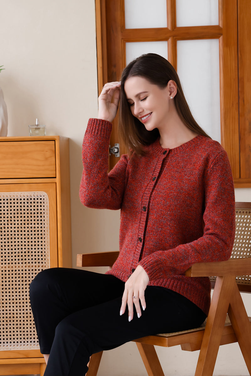 Merino Twill Button Cardigan#color_red-elm
