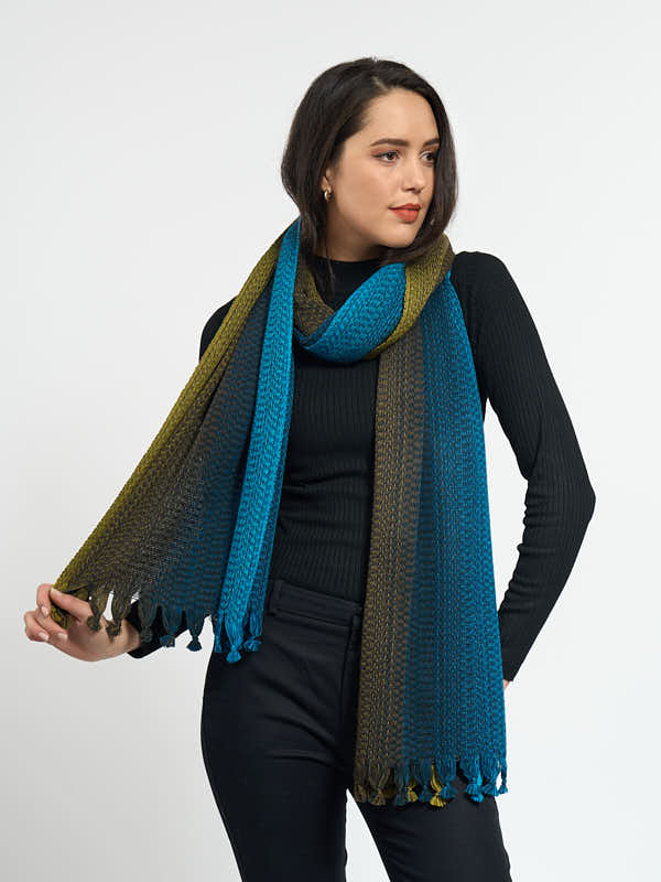 Ladies Cosmo Wool Wrap#color_peacock