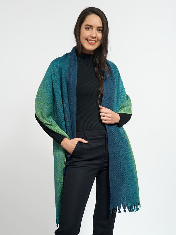 Ladies Cosmo Wool Wrap#color_emerald-shore