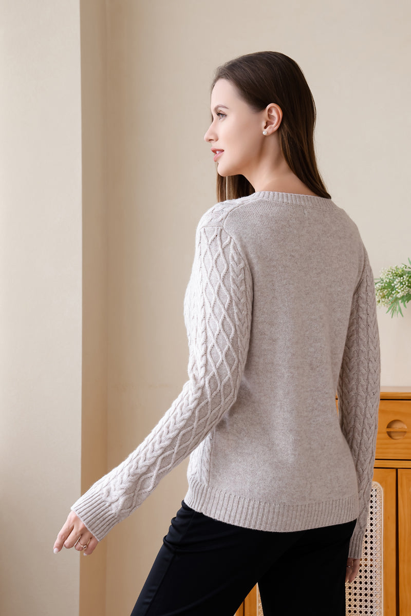 Fiona Wool Cashmere V Neck Sweater#color_seoul-beige