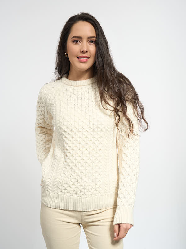 Ladies Aran Sweater#color_natural