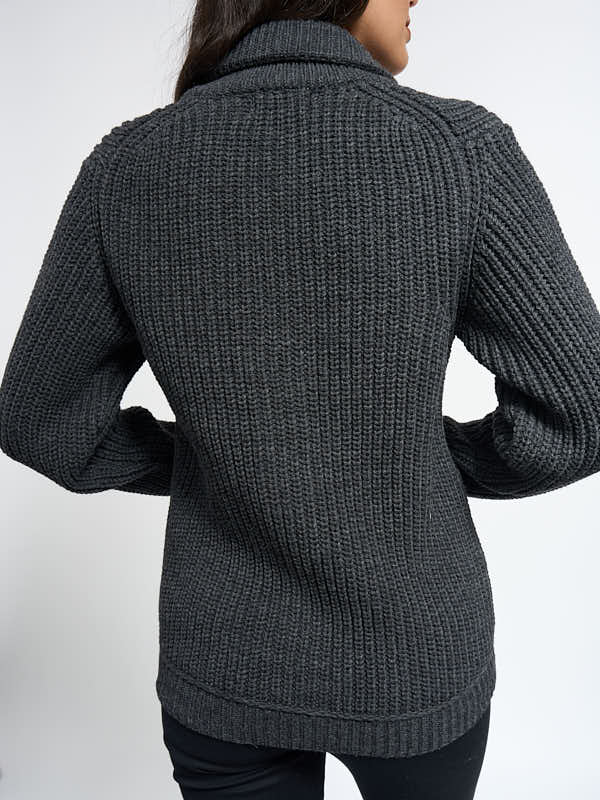 Fishermans Ribbed Cardigan#color_charcoal