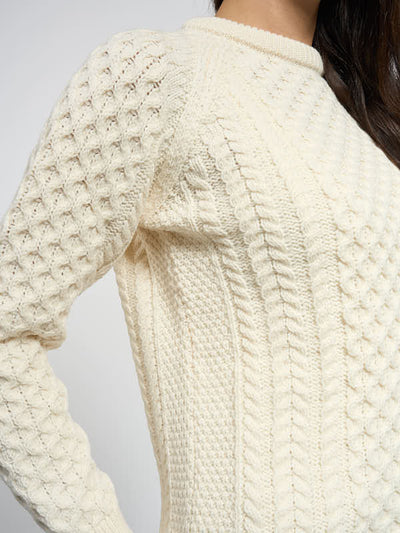 Ladies Aran Sweater#color_natural$women