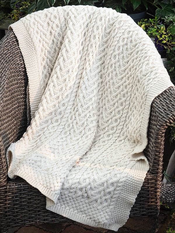 Super Soft Aran Knit Throw#color_natural