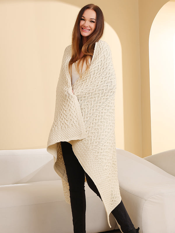 Aran Knit Throw#color_natural