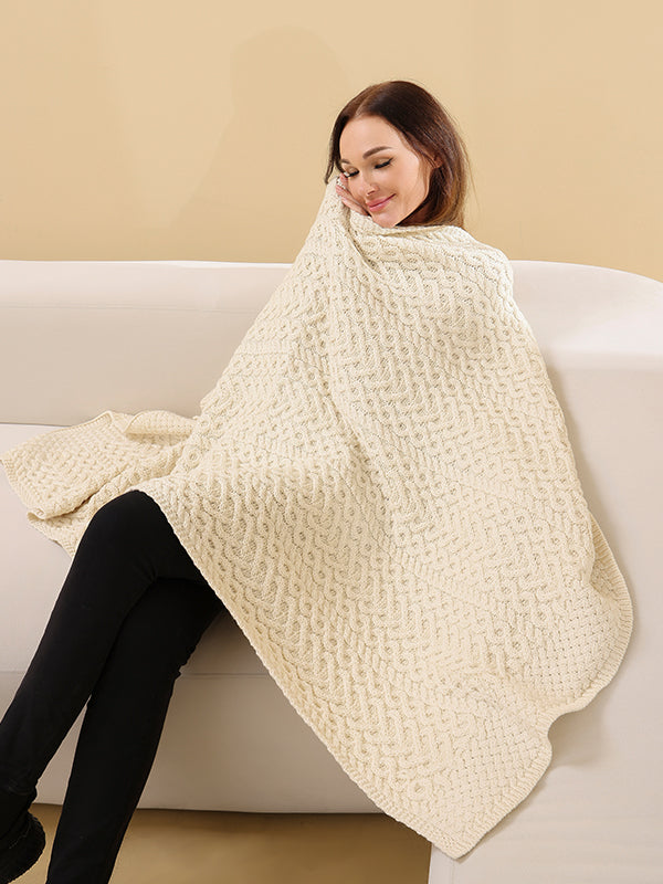 Aran Knit Throw#color_natural