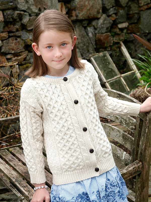 Childs Aran Knit cardigan#color_natural