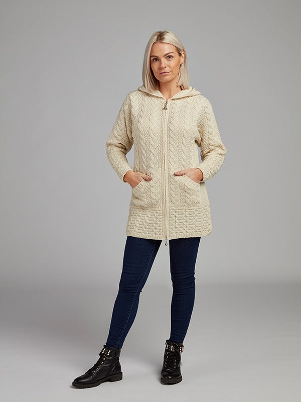 Aran Islander Hoodie Jacket#color_natural