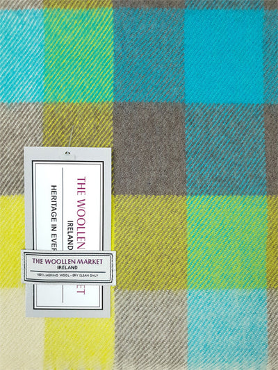 Ultra Fine Merino Wool Scarf with Pastel Check