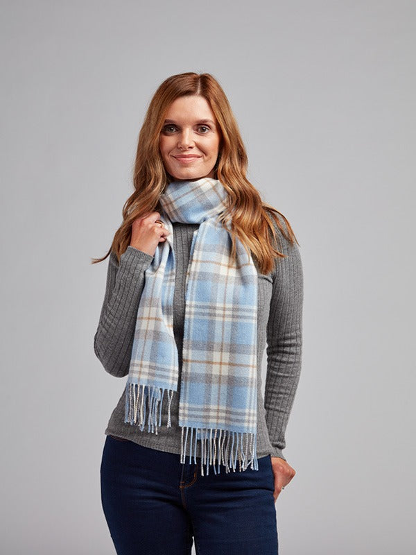Merino Wool Scarf Made in Ireland#color_blue