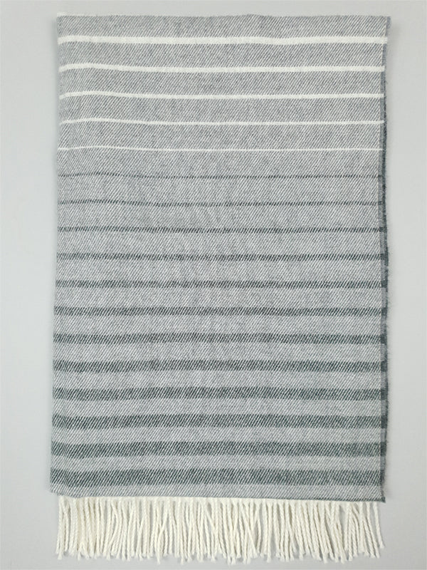 Lambswool Blanket Scarf in Grey Ombre