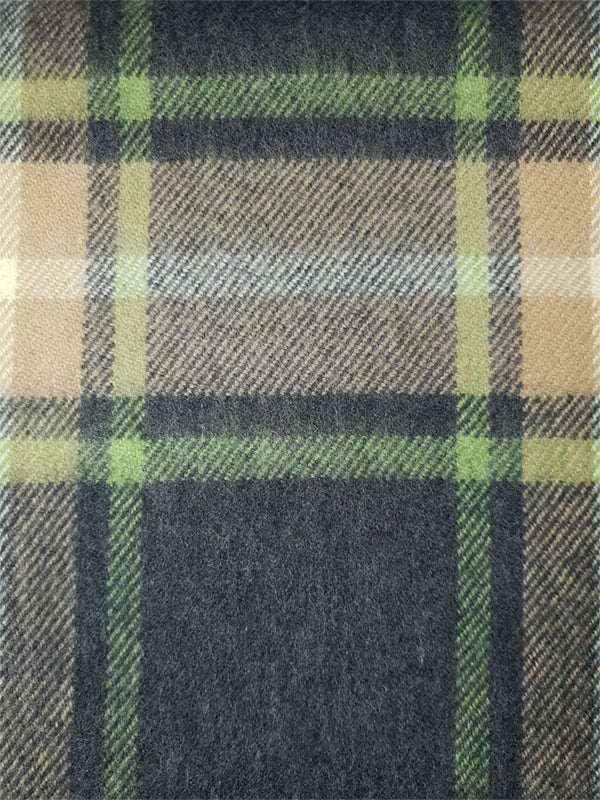 Fine Merino Wool Scarf in a Grey Beige Check