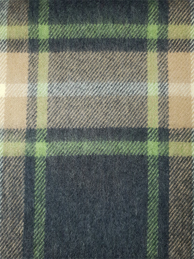 Fine Merino Wool Scarf in a Grey Beige Check