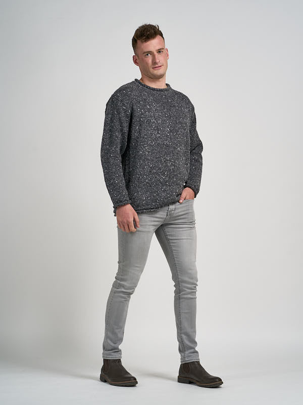 Mens Roll Neck Wool Sweater #color_charcoal$men
