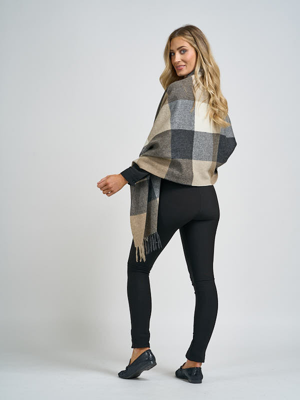 Wool Blanket Scarf#color_grey-beige