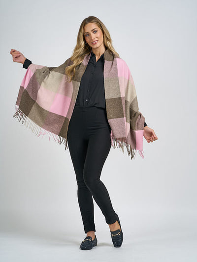 Wool Blanket Scarf#color_pink-fawn