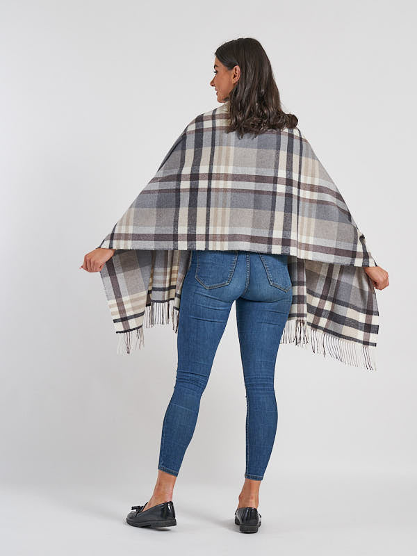 Fine Merino wool Blanket Scarf#color_grey