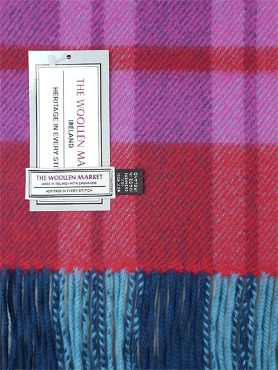Wool Cashmere Scarf with Colour Plaid Design