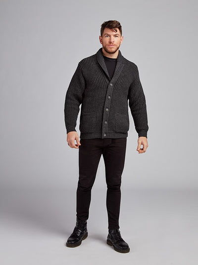 Fishermans Ribbed Wool Cardigan#color_charcoal