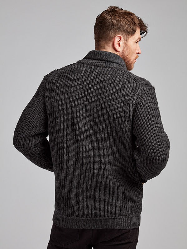 Fishermans Ribbed Wool Cardigan#color_charcoal