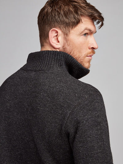 Mens Half Zip Wool Sweater#colour_charcoal